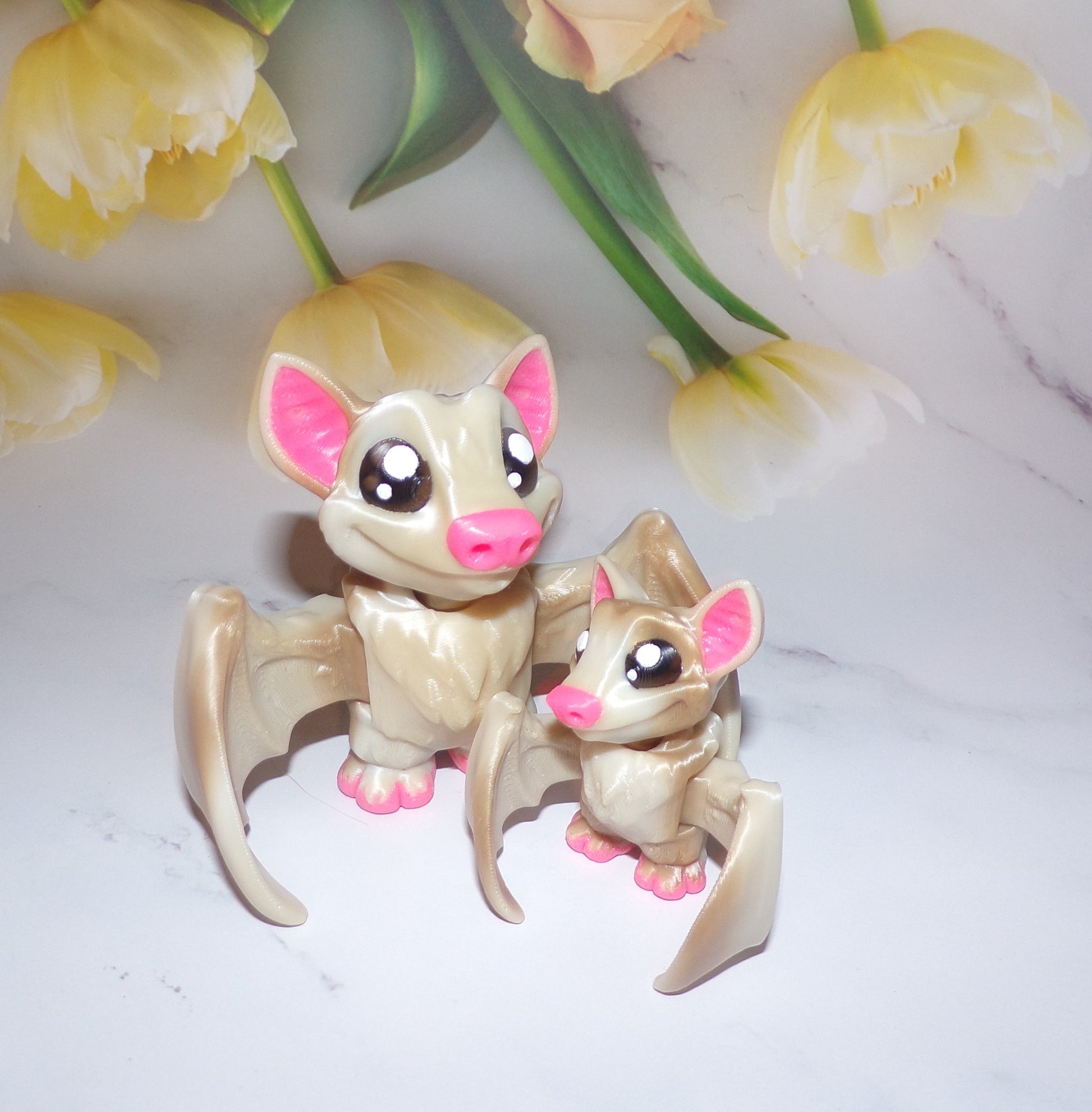 Miniature 3D Printed Fruit Bat, Earrings, and Keychains - Wonderland 3D Printing 