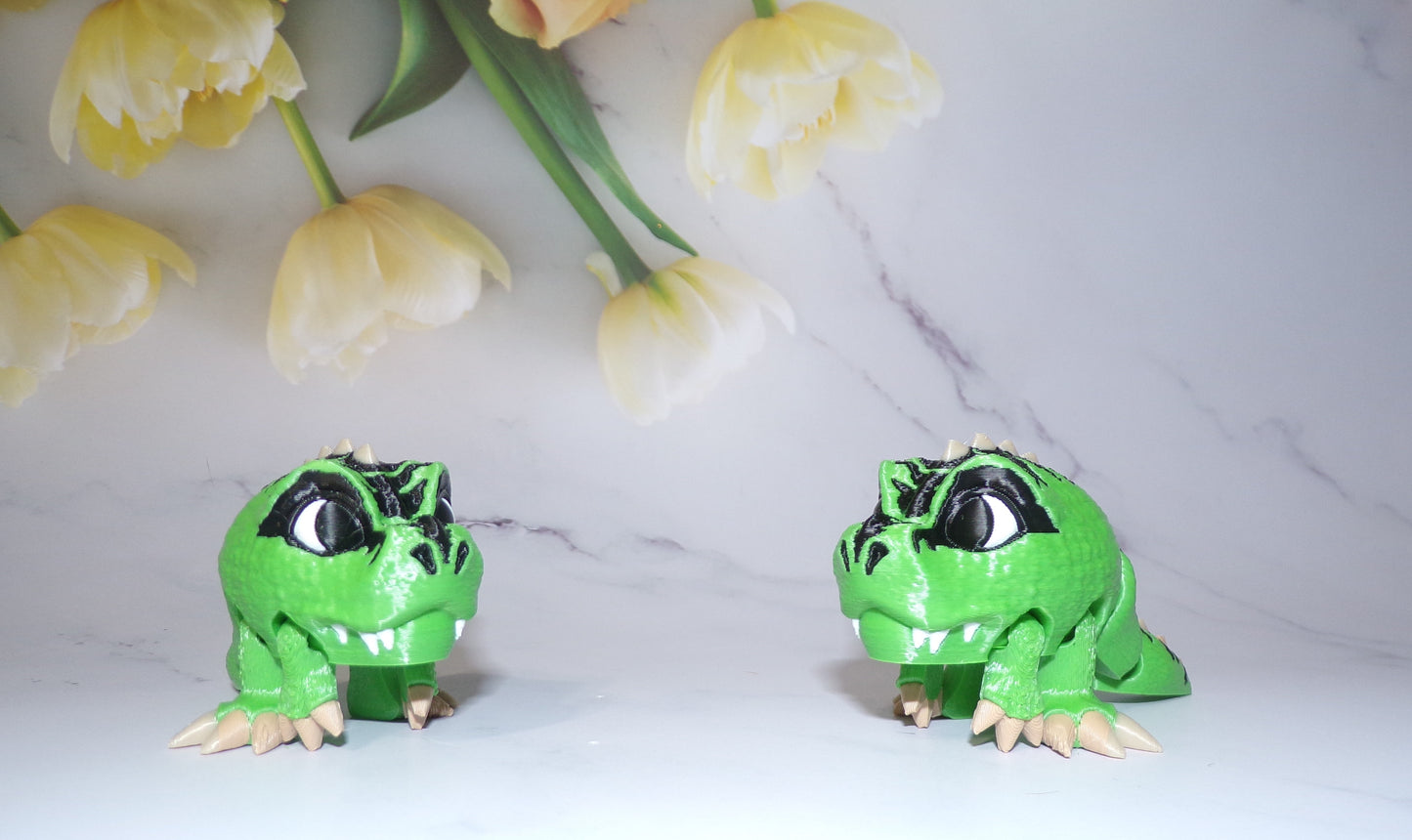 T-rex, triceratops or Dragon Articulated 3d Printed Pufflings, Perfect for Parties and Goodie Bags