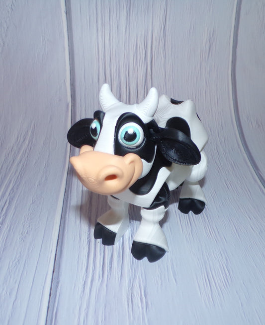 Holstein Cow, Articulated 3D Printed Cow - Wonderland 3D Printing 