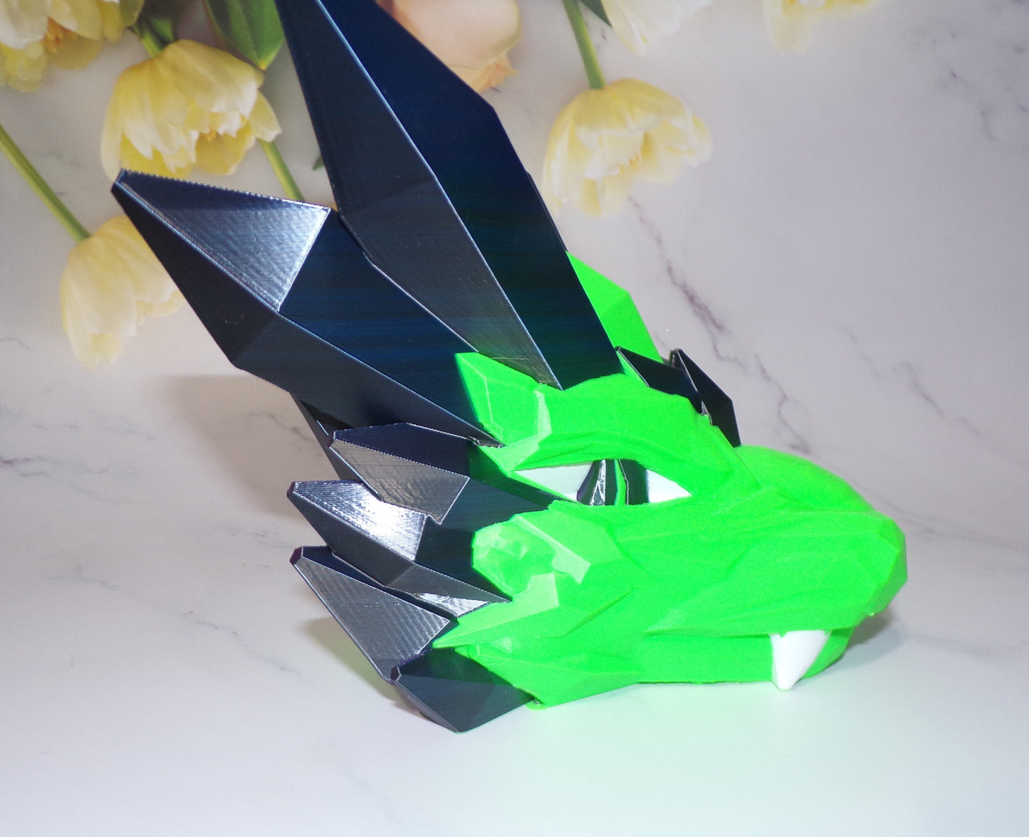 Crystal Dragon 6.7ft or 5 ft long Dragon 3D Printed Articulated Figurine