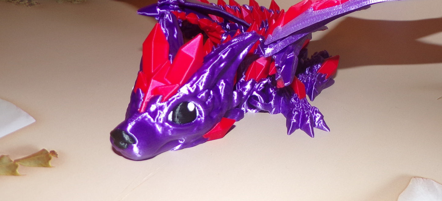 Crystal Wing Baby Dragon:3D Printed Articulated Dragon - Wonderland 3D Printing 