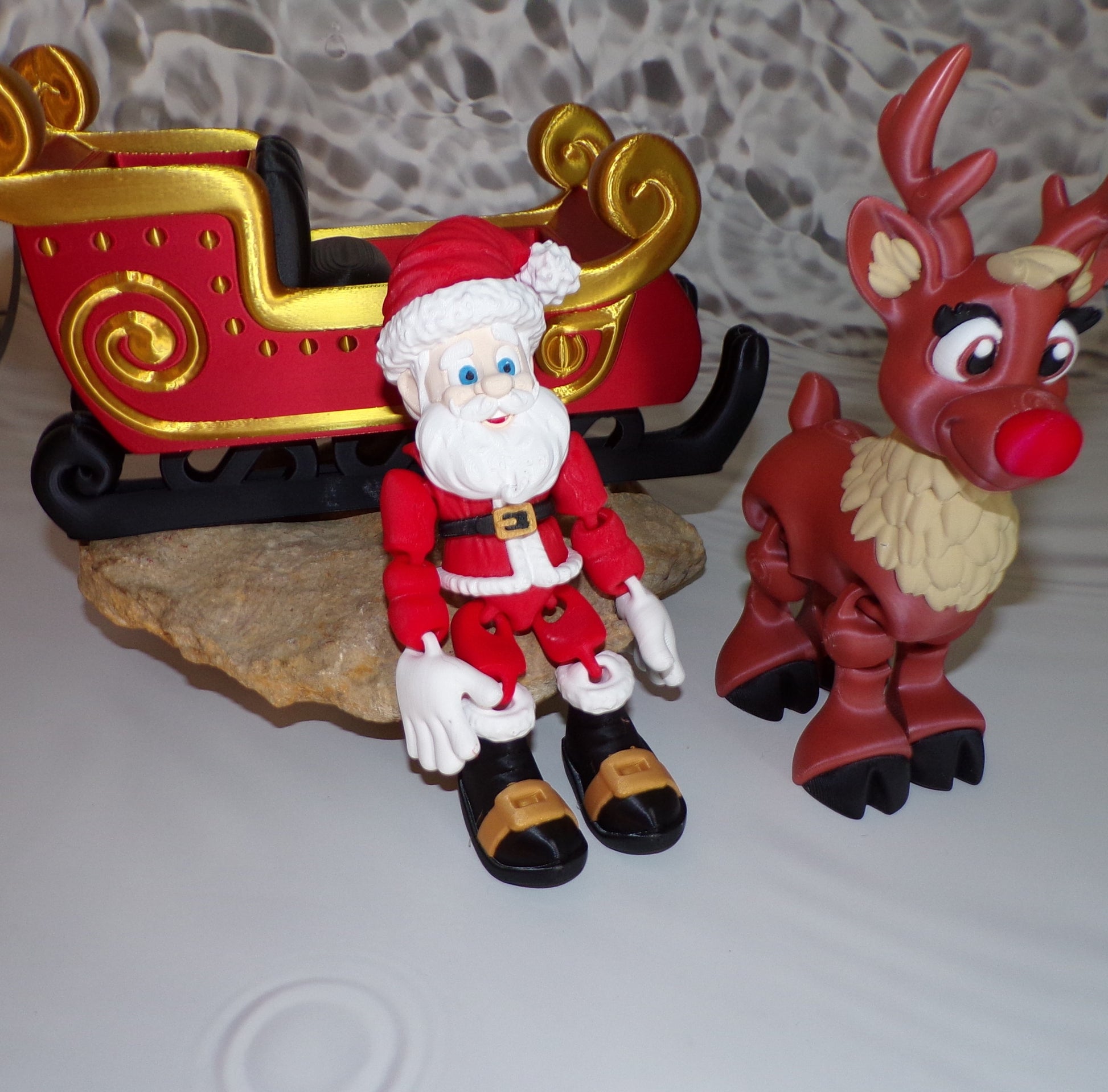 Santa Claus, comes with custom stand, 3d printed - Wonderland 3D Printing 