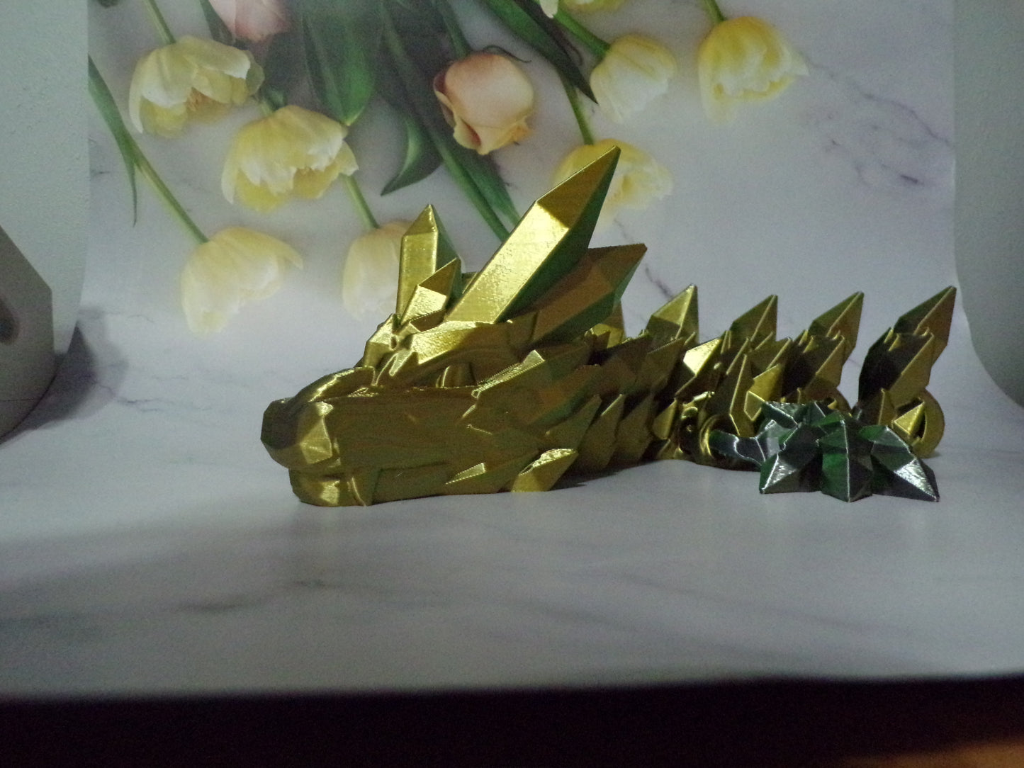 Crystal Dragon 6.7ft or 5 ft long Dragon 3D Printed Articulated Figurine