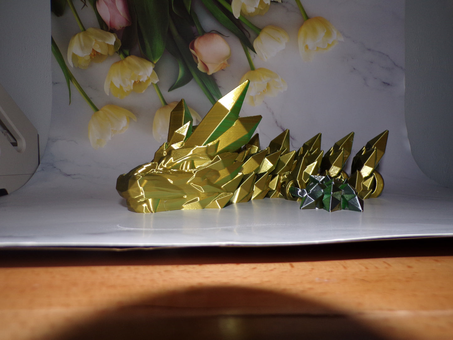 Crystal Dragon 6.7ft or 5 ft long Dragon 3D Printed Articulated Figurine