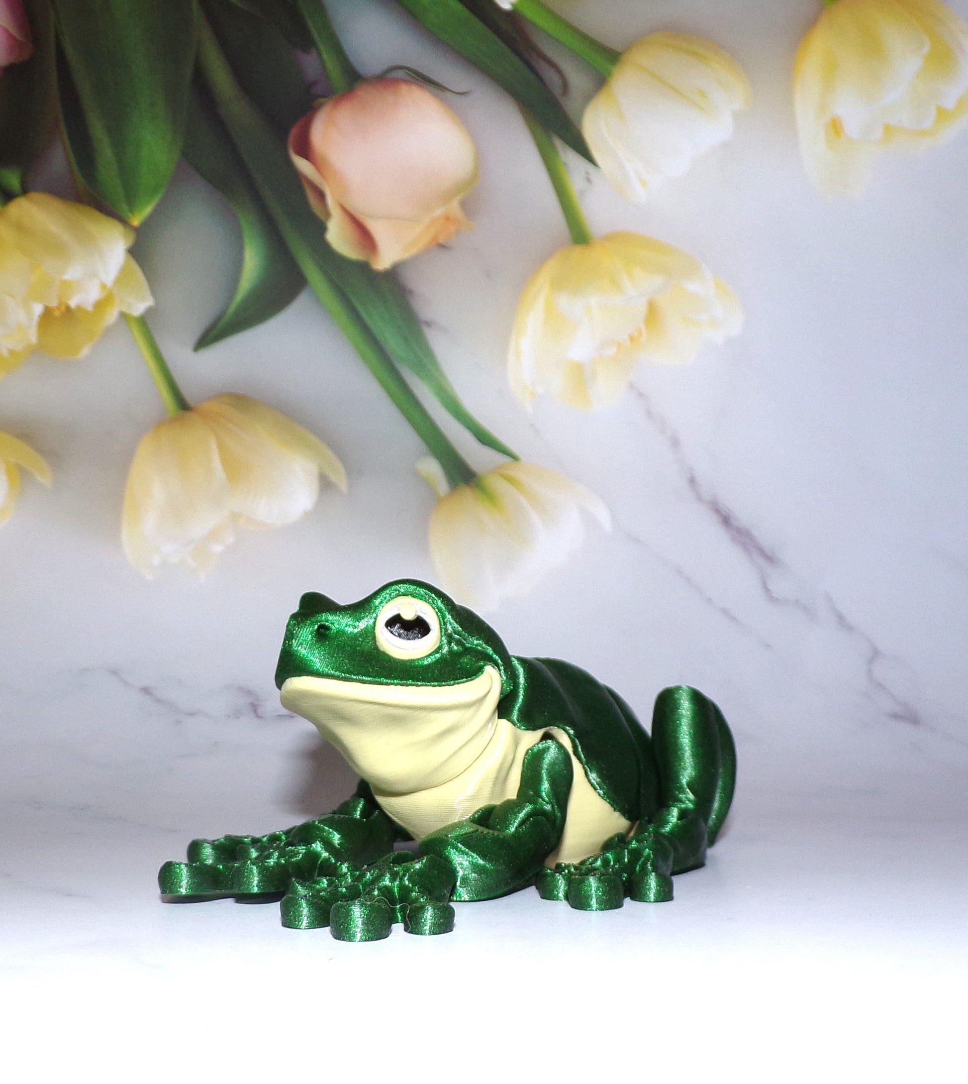Whites Tree Frog 3D Printed Articulated Figurine - Wonderland 3D Printing 
