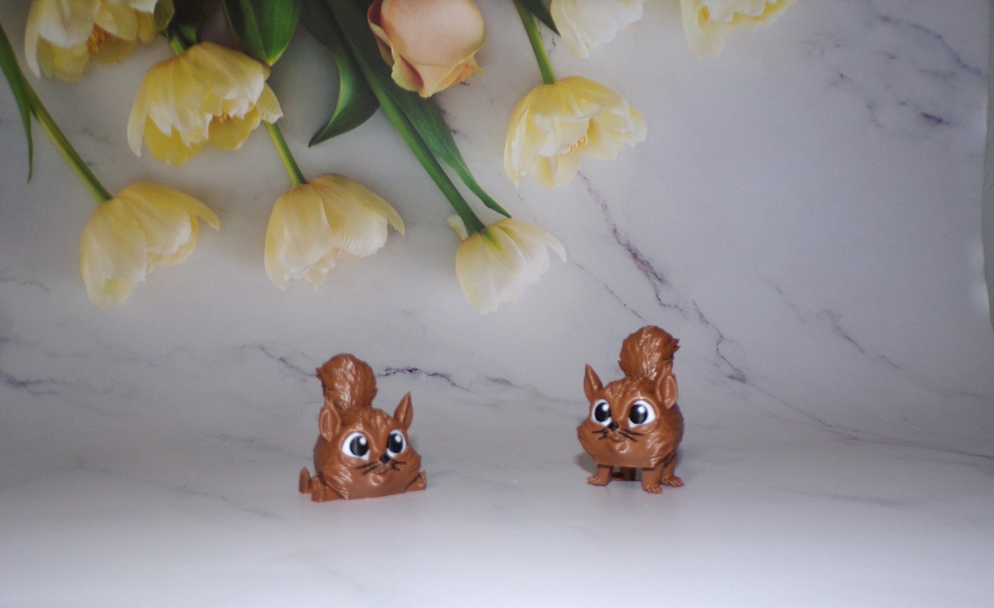 Raccoon, Chinchilla, Hedgehog, Squirrel, Fox, Skunk or Skunkerbell Puff Articulated 3d Printed Figurine - Wonderland 3D Printing 