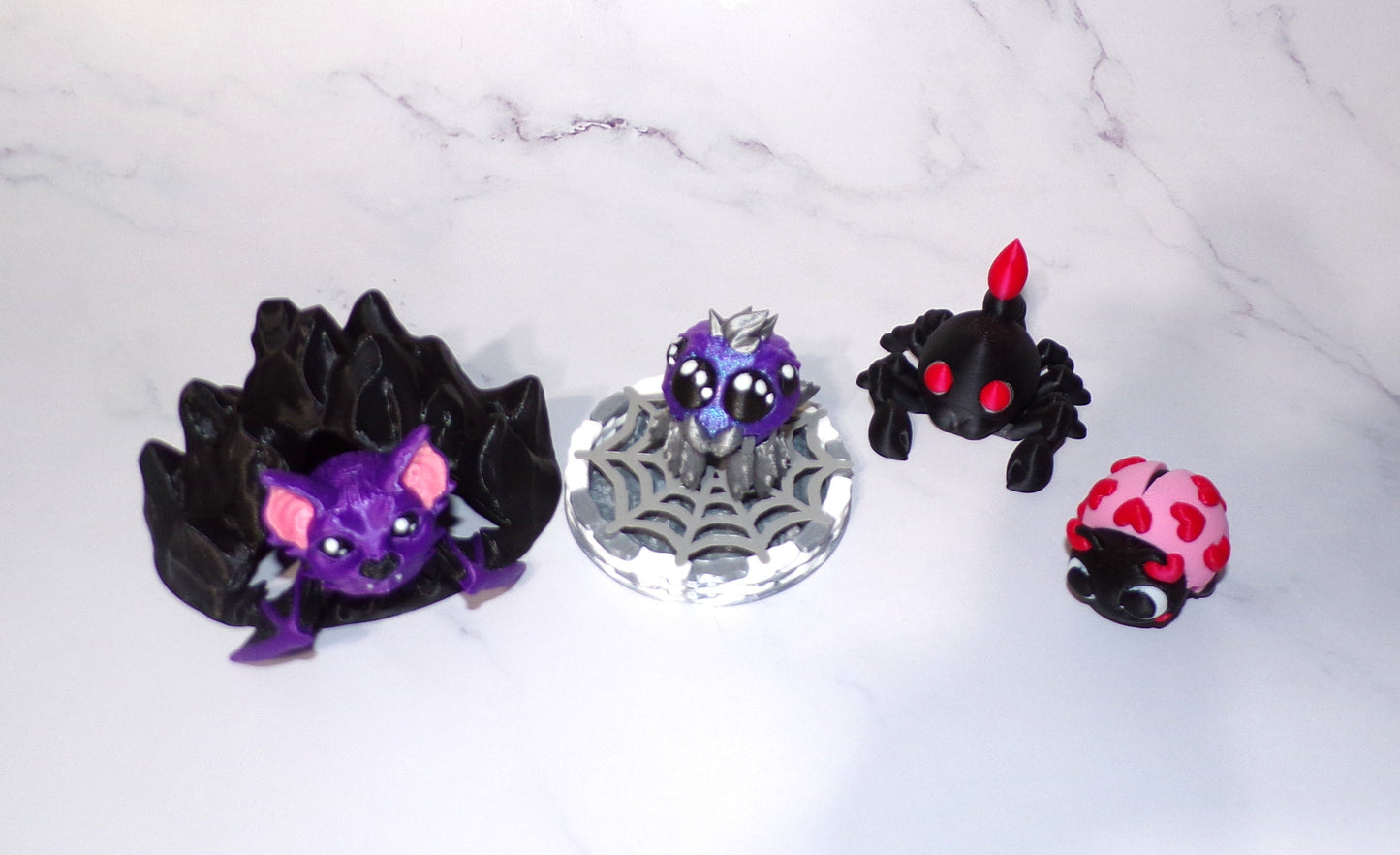 Bee, Ladybug, Bat, Spider, Chameleon or Scorpion Articulated 3d Printed Pufflings, Perfect for Parties and Goodie Bags