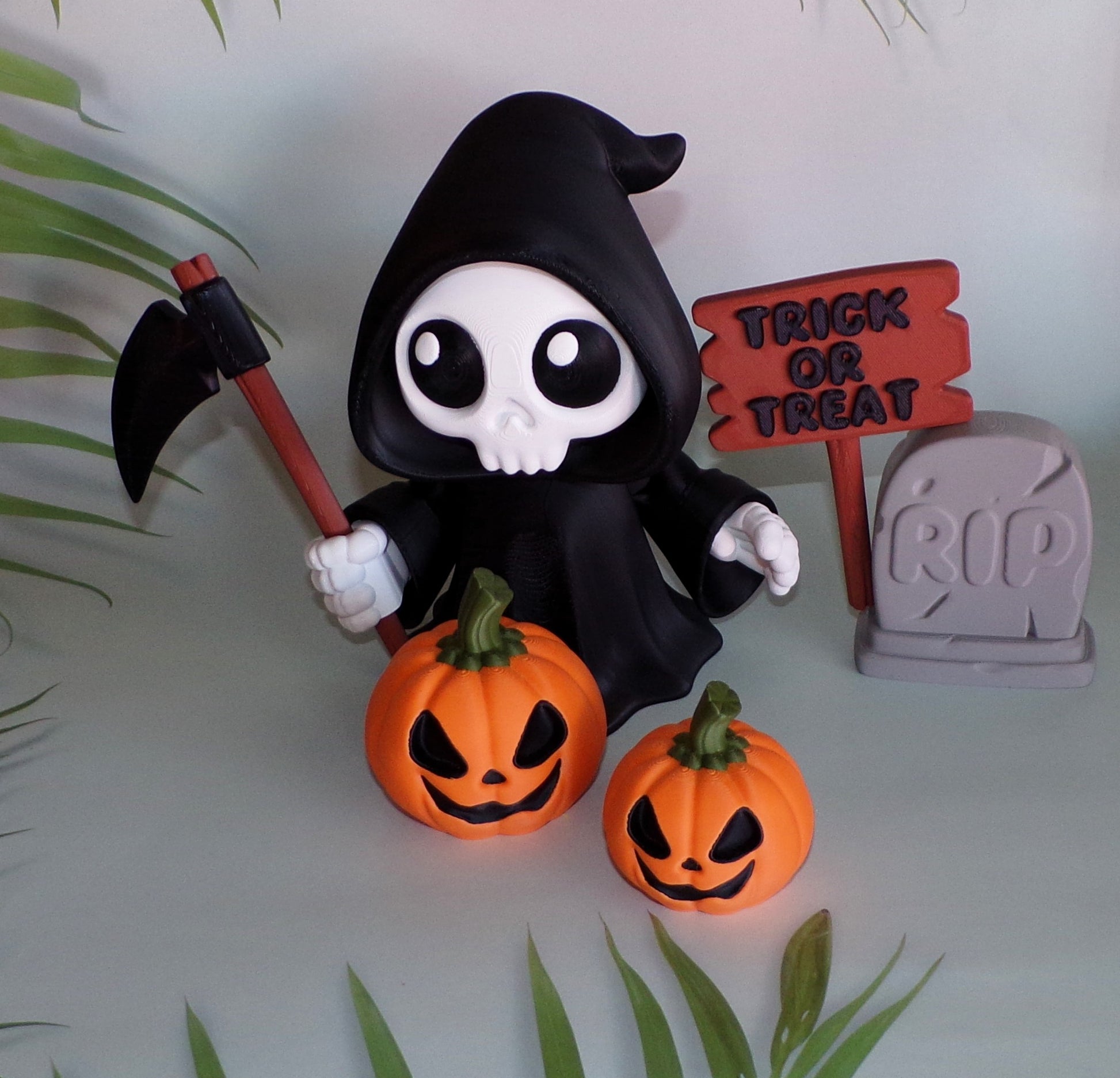 Grim Reaper 6 Piece Set 3d printed Articulated Halloween Figurines - Wonderland 3D Printing 