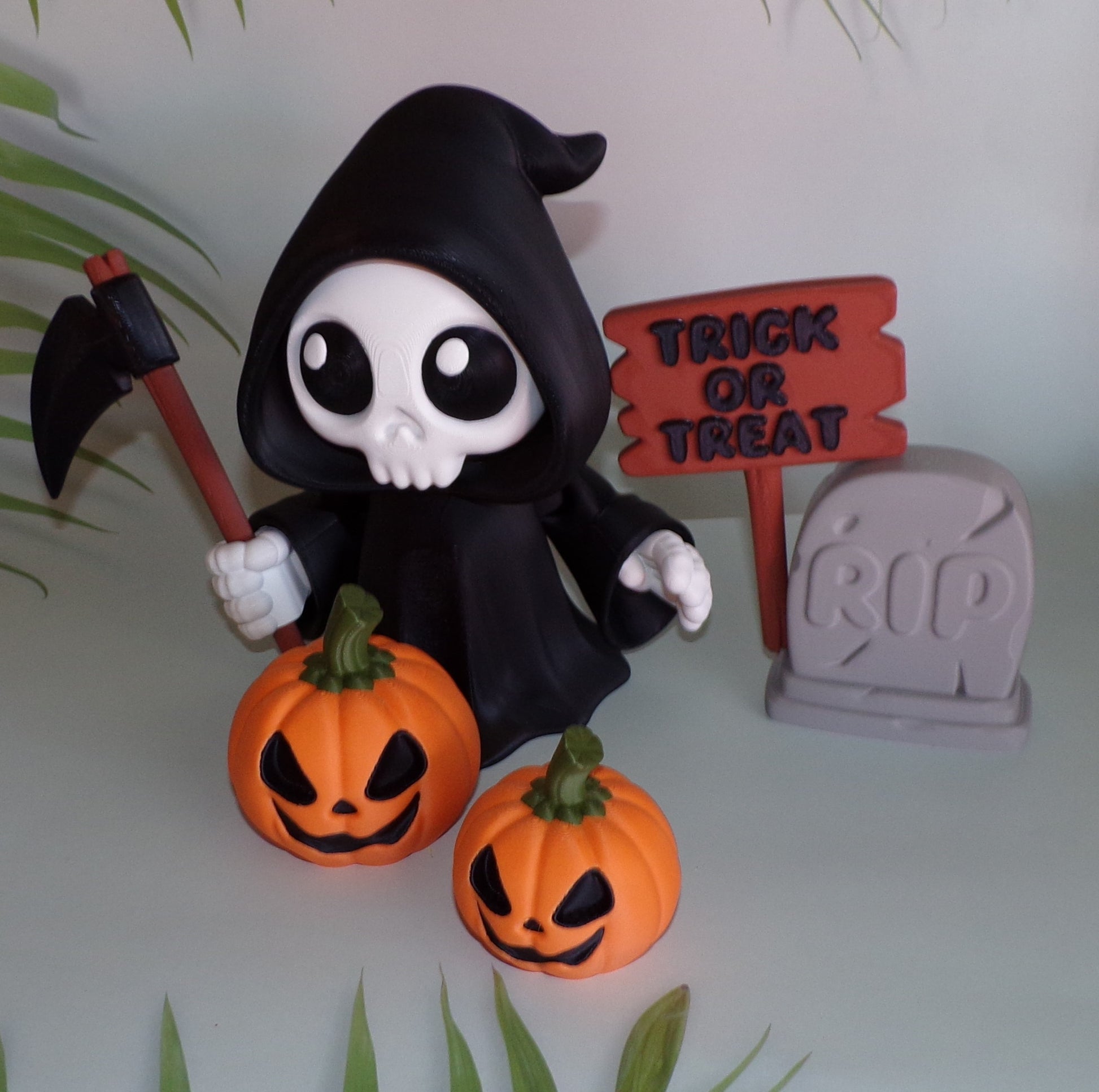 Grim Reaper 6 Piece Set 3d printed Articulated Halloween Figurines - Wonderland 3D Printing 