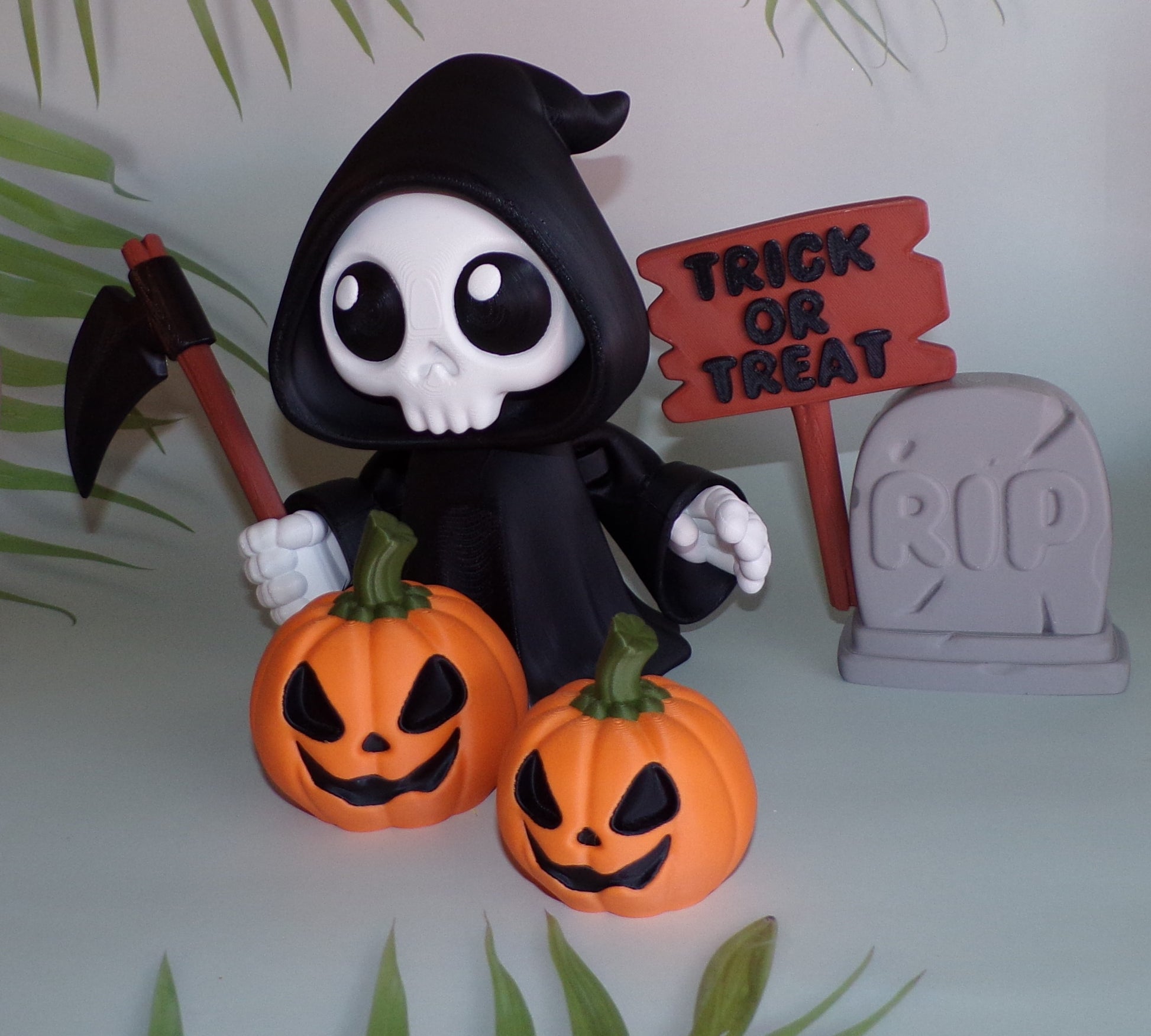 Grim Reaper 6 Piece Set 3d printed Articulated Halloween Figurines - Wonderland 3D Printing 