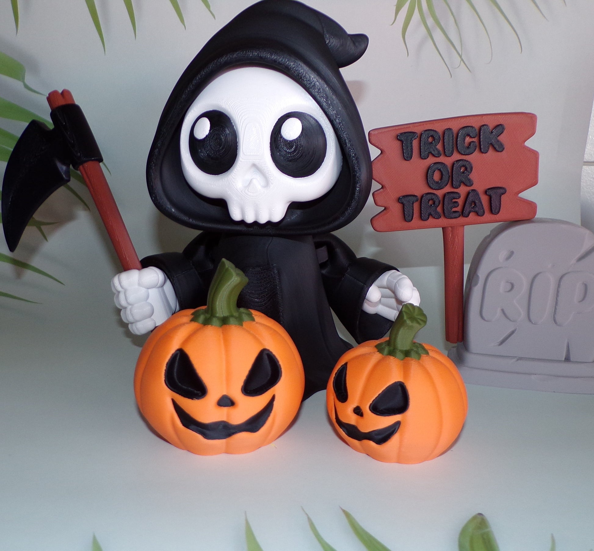 Grim Reaper 6 Piece Set 3d printed Articulated Halloween Figurines - Wonderland 3D Printing 