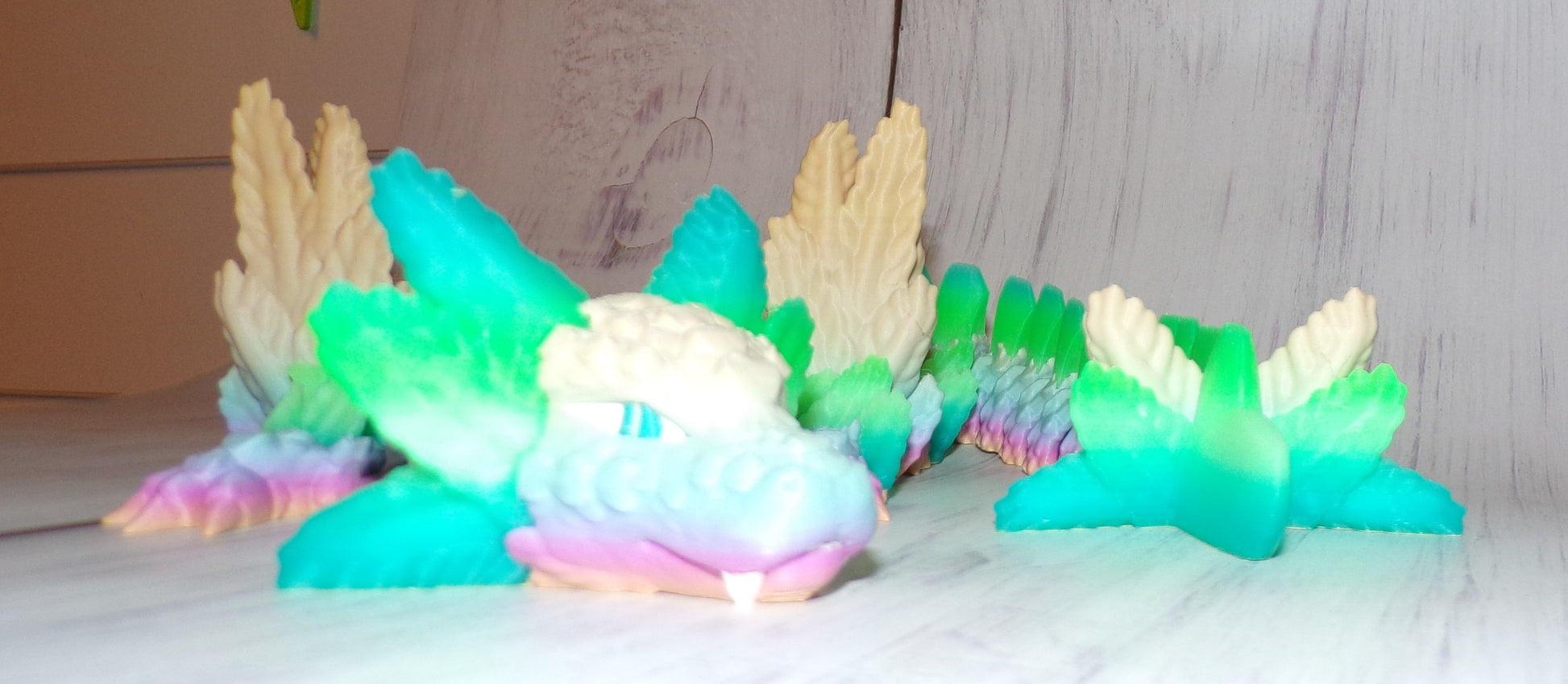 multicolor 3d printed dragon