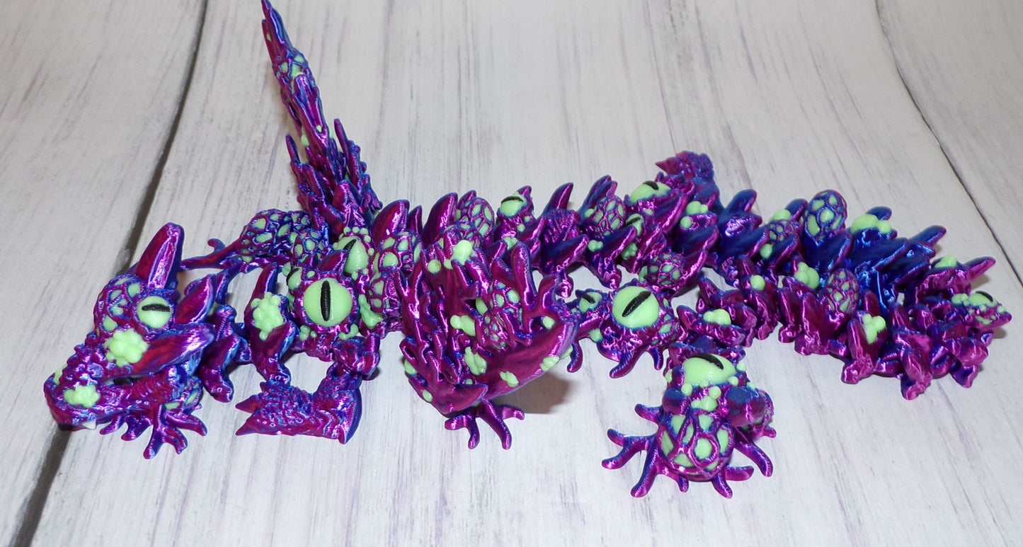 Infested Dragon Winged and Wingless options, 3D Printed Articulated Figurine - Wonderland 3D Printing 