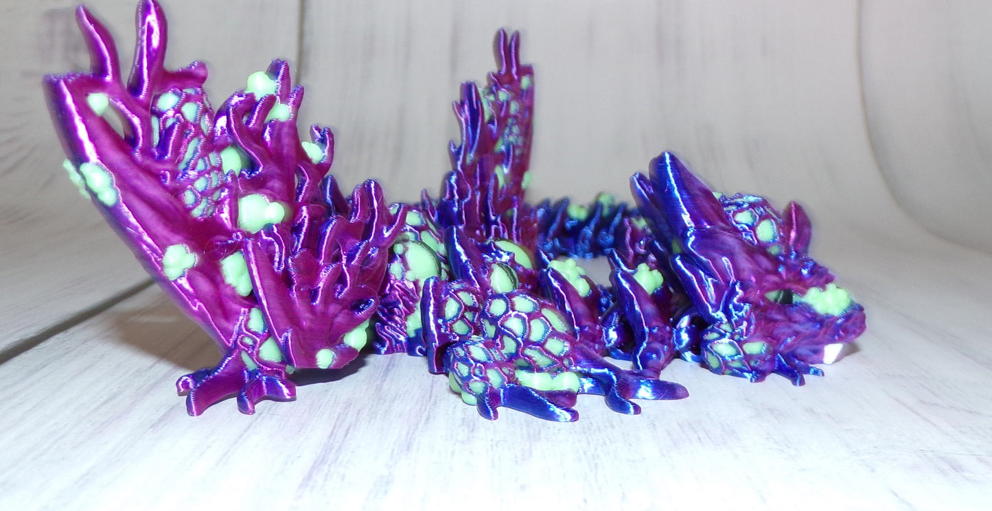 Infested Dragon Winged and Wingless options, 3D Printed Articulated Figurine - Wonderland 3D Printing 