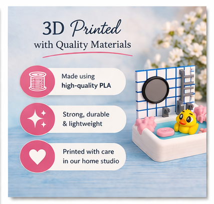 3D Printed Ducky Bathtub Toy, Cute Mini Duck Bath Scene, Desk Decor, Gift for Kids & Adults, Kawaii Bathroom Decor, Collectible Figurine - Wonderland 3D Printing 