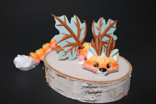 Woodland Spirit Dragon: 3D Printed Articulated Fidget Toy-8.25" Long