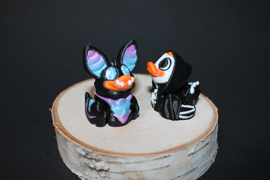 Spooky Ducks Articulated Bat duck or Skeleton Duck -3D printed Flexi Figurine