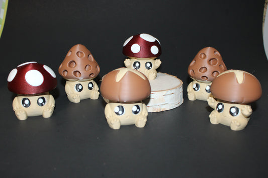 3D Printed  Fidget Figurine: Build your own Mushling-2.5 inches tall