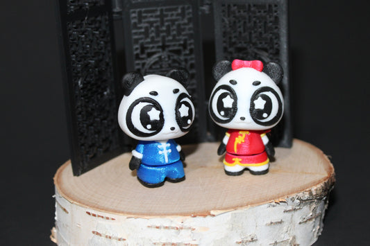 3D Printed Flexi Panda with Screen 2" tall