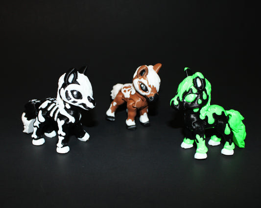 Tiny Halloween Horse 3D Printed Articulated Figurine 3" Tall
