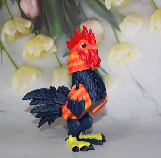 Rooster 3D Printed Articulated Flexi Fidget Figurine