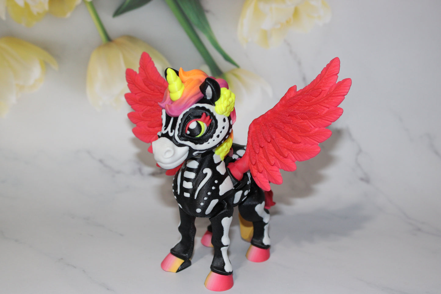 Spooky Unicorn 3D Printed Articulated Flexi Fidget Figurine