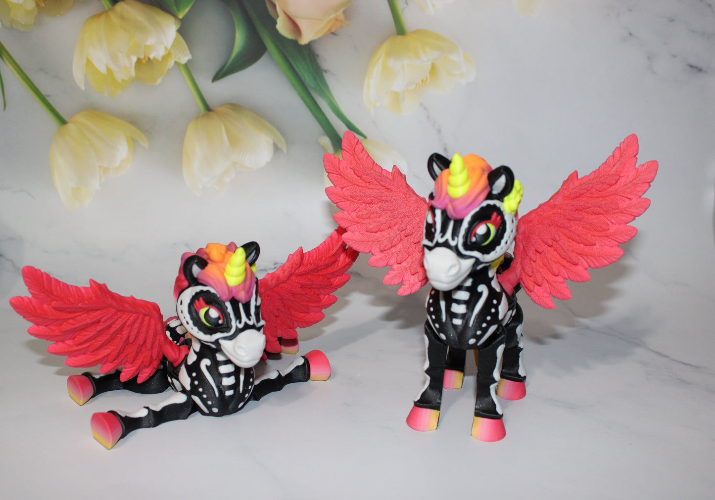 Spooky Unicorn 3D Printed Articulated Flexi Fidget Figurine