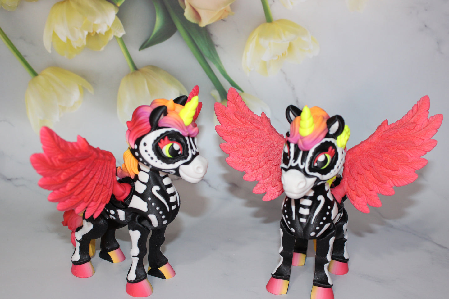 Spooky Unicorn 3D Printed Articulated Flexi Fidget Figurine