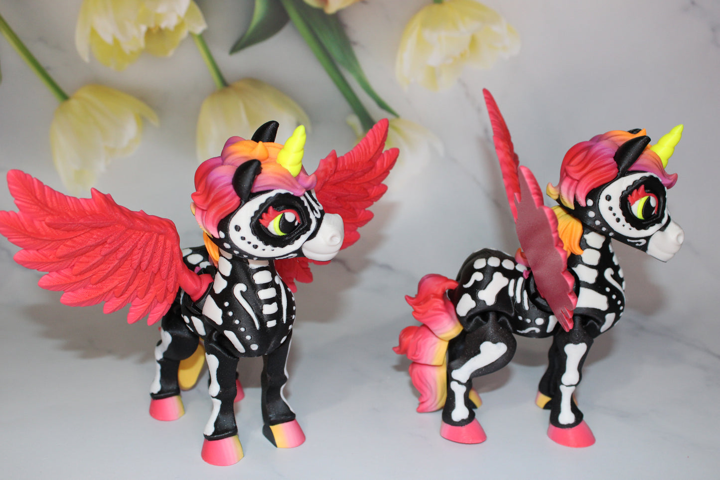 Spooky Unicorn 3D Printed Articulated Flexi Fidget Figurine