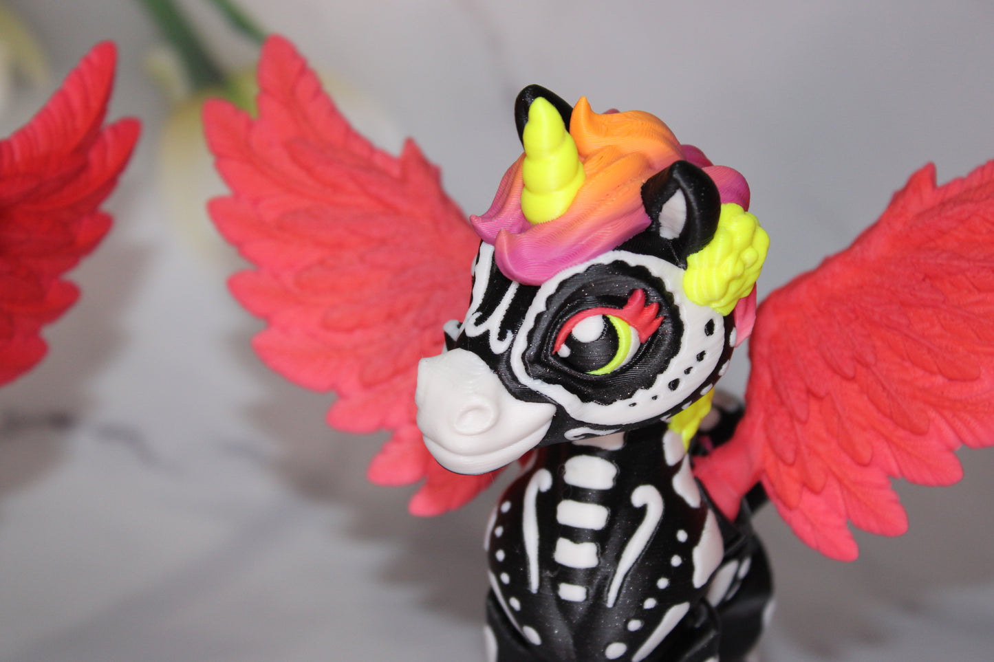 Spooky Unicorn 3D Printed Articulated Flexi Fidget Figurine