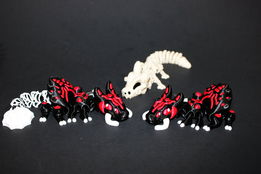 Bone, Spider or Spider Dragon Minis-Articulated Flexi Fidget Full Color 3D Printed Toy