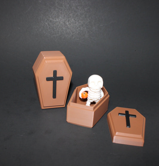 3D Printed Coffin- Comes with 1 randomly chosen Halloween Mini