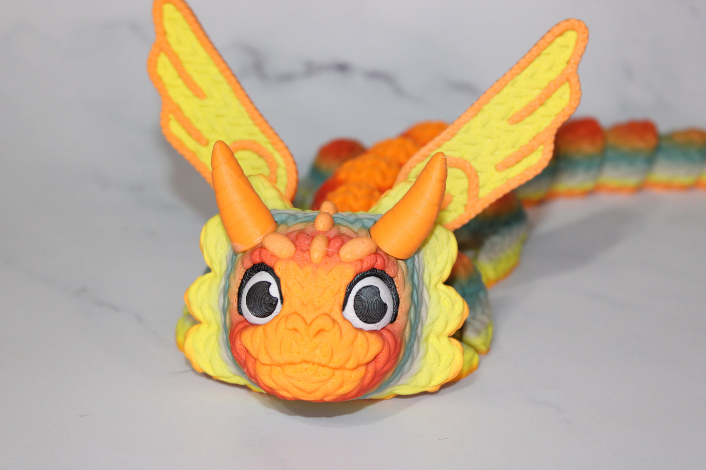 Threadbinder Dragon Articulated 3d Printed Flexi Fidget Figurine