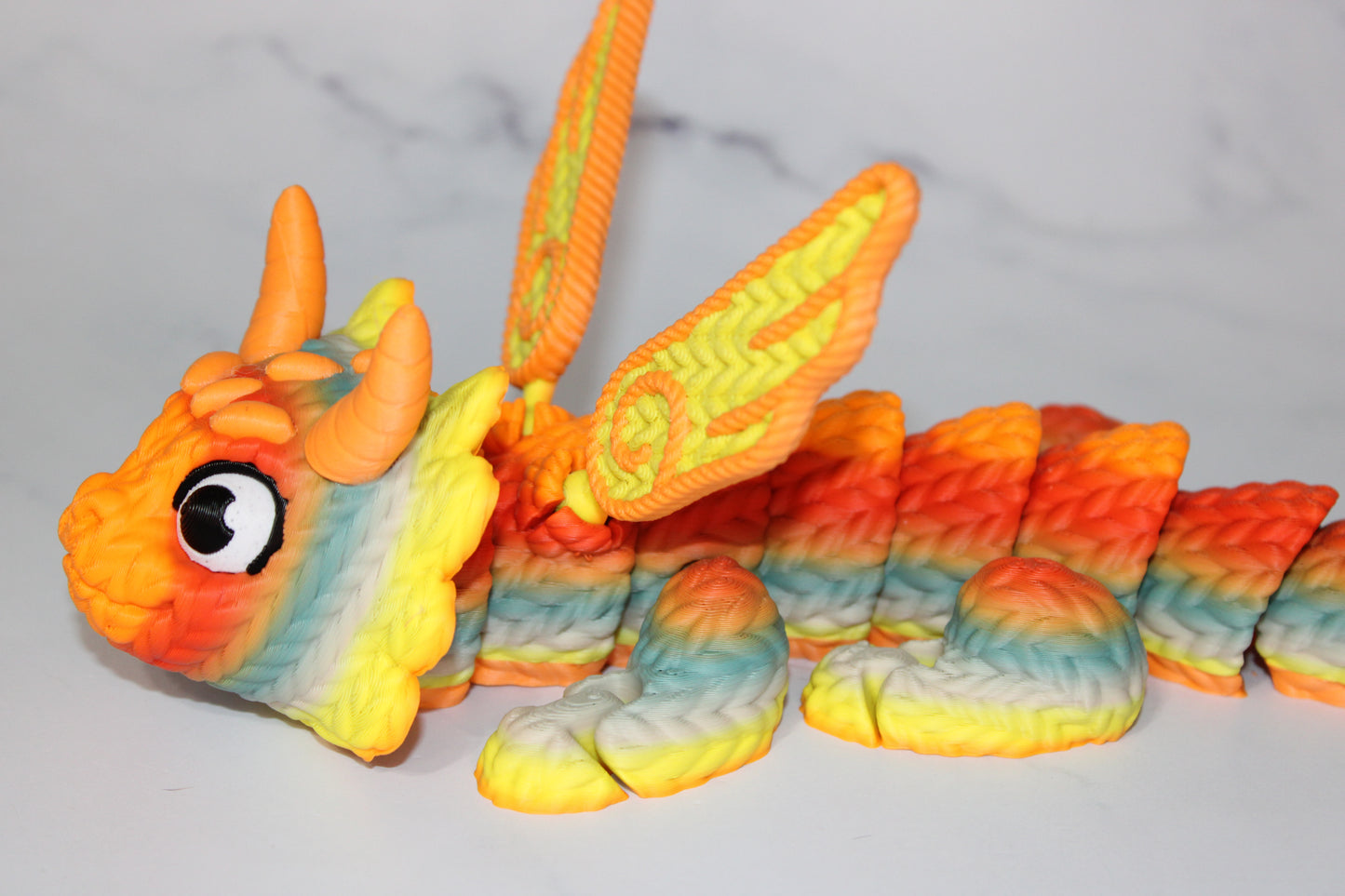 Threadbinder Dragon Articulated 3d Printed Flexi Fidget Figurine