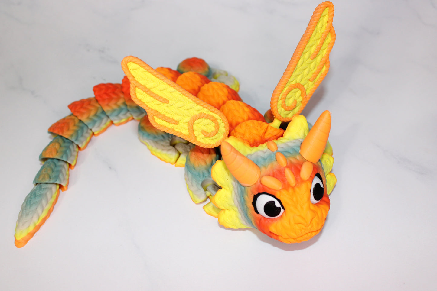 Threadbinder Dragon Articulated 3d Printed Flexi Fidget Figurine