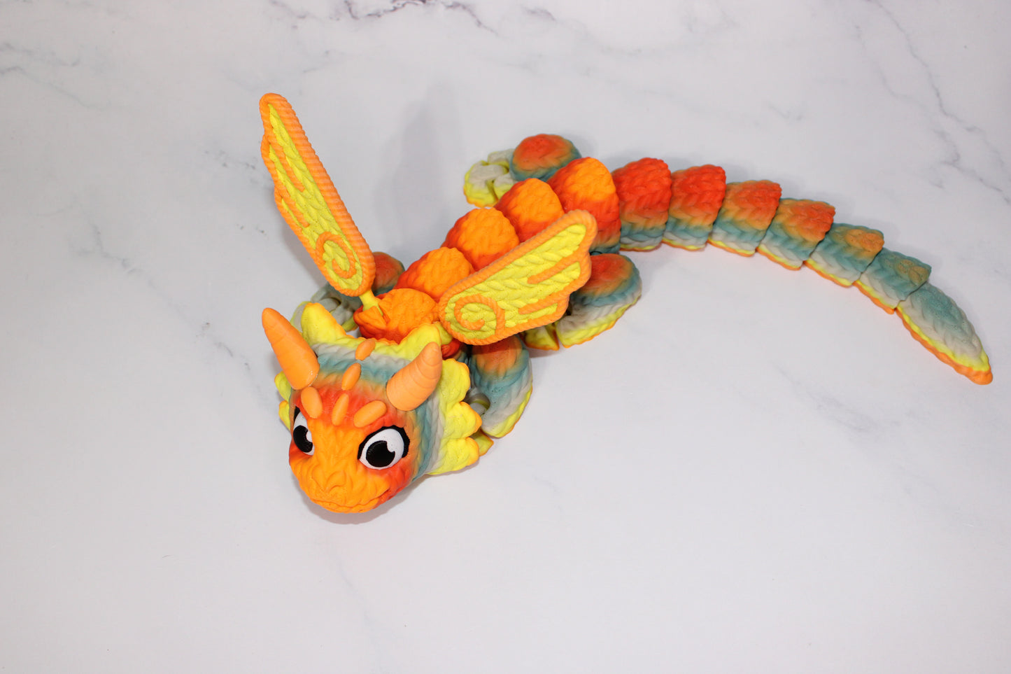 Threadbinder Dragon Articulated 3d Printed Flexi Fidget Figurine