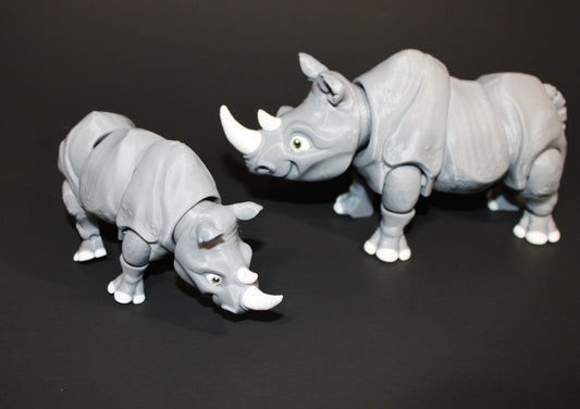 3D Printed Articulated Rhino Figurine