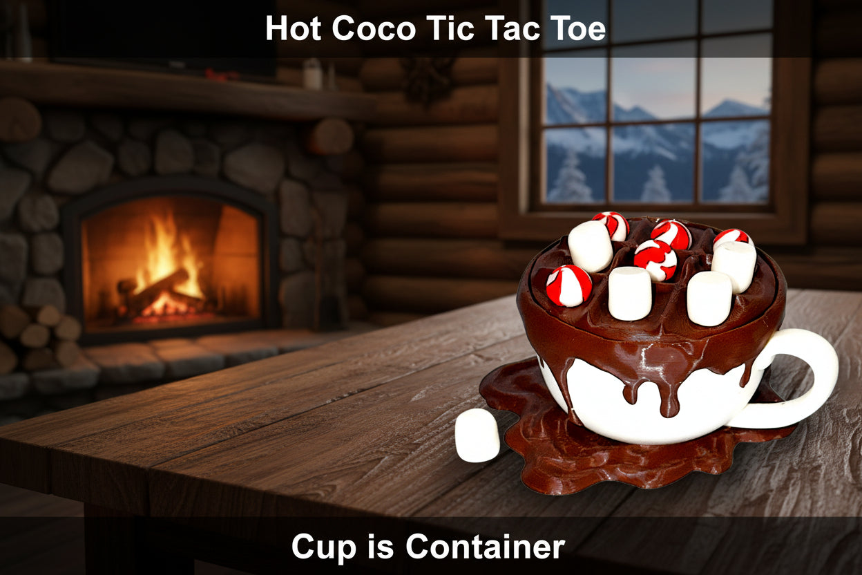 Hot Coco Tic Tac Toe - 3D Printed- Cup is Container - Wonderland 3D Printing 