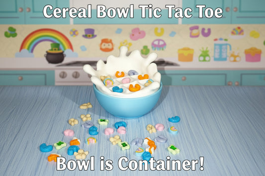 Cereal Bowl Tic Tac Toe - 3D Printed- Bowl is Container - Wonderland 3D Printing 
