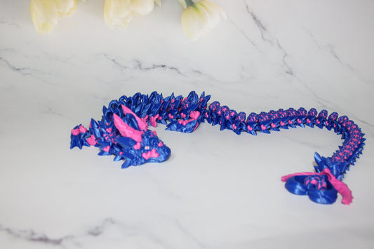 Dark Heart Dragon 3D Printed Articulated Flexi Fidget - Wonderland 3D Printing 