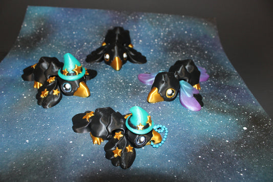 3D Printed Crow Flexi Fidget Toy-Keychain Options Available