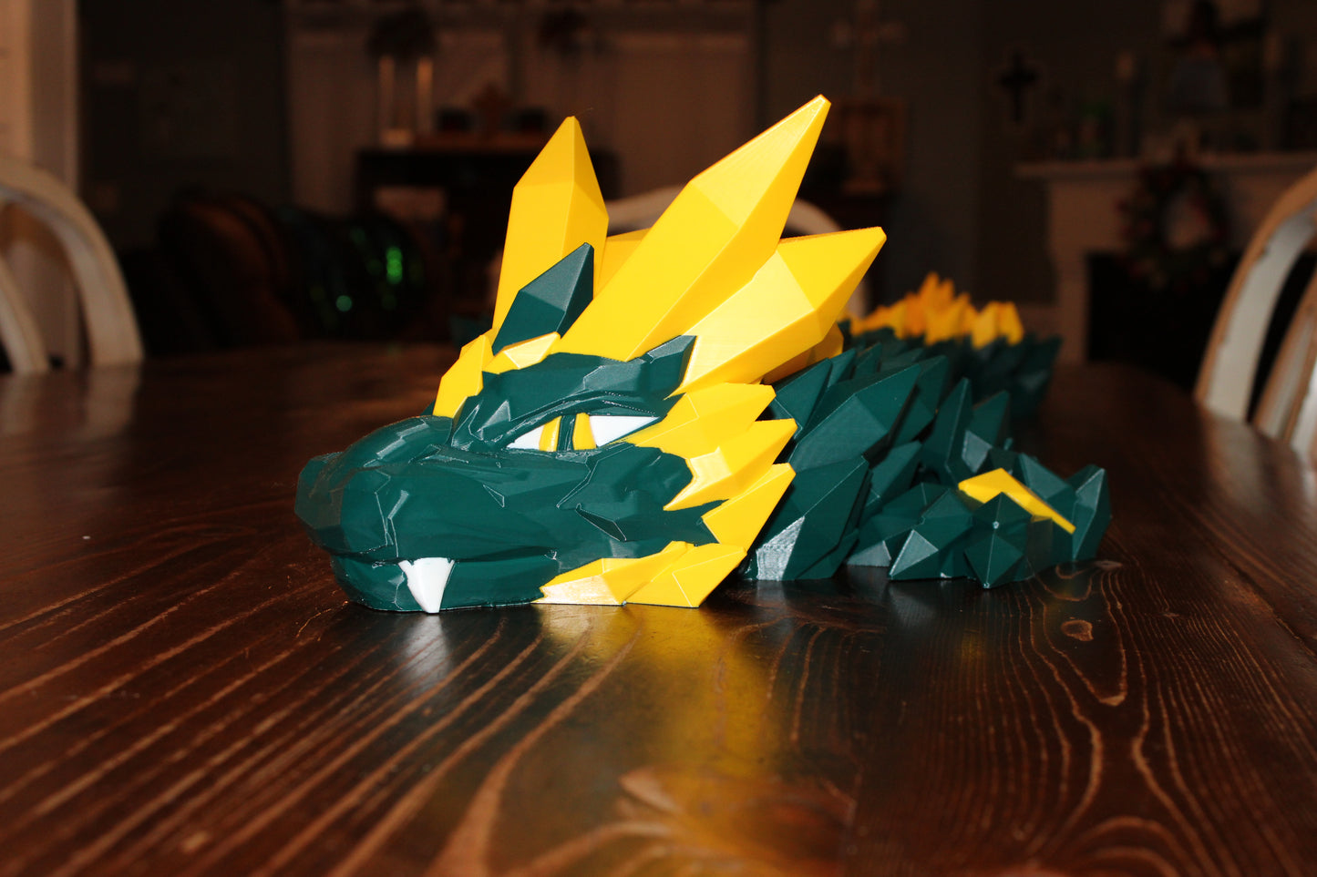 Crystal Dragon 6.7ft or 5 ft long Dragon 3D Printed Articulated Figurine