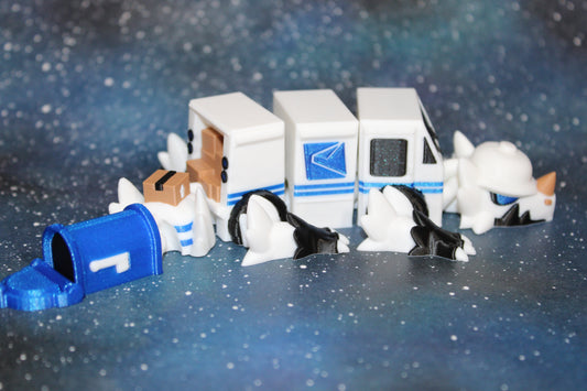 Mail Truck Mini Dragon 3D Printed Articulated Figurine 7.5" Long
