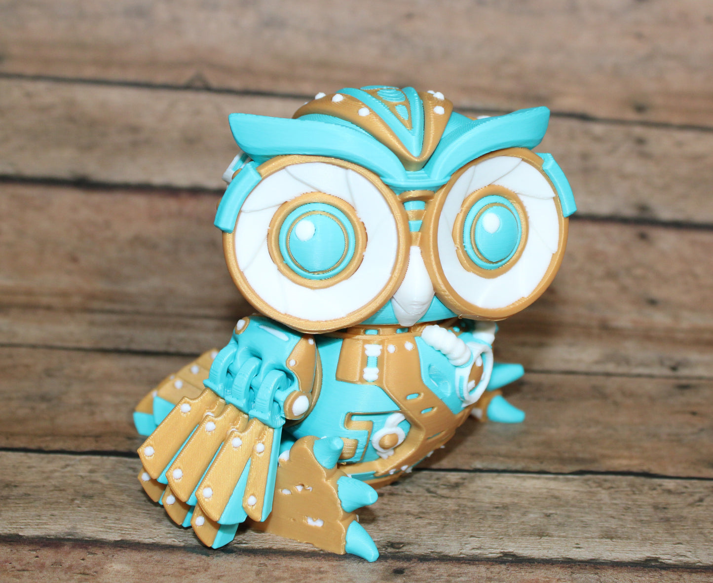 3D Printed Cyber Owl Figurine: Articulated Flexi Toy-4.5" tall