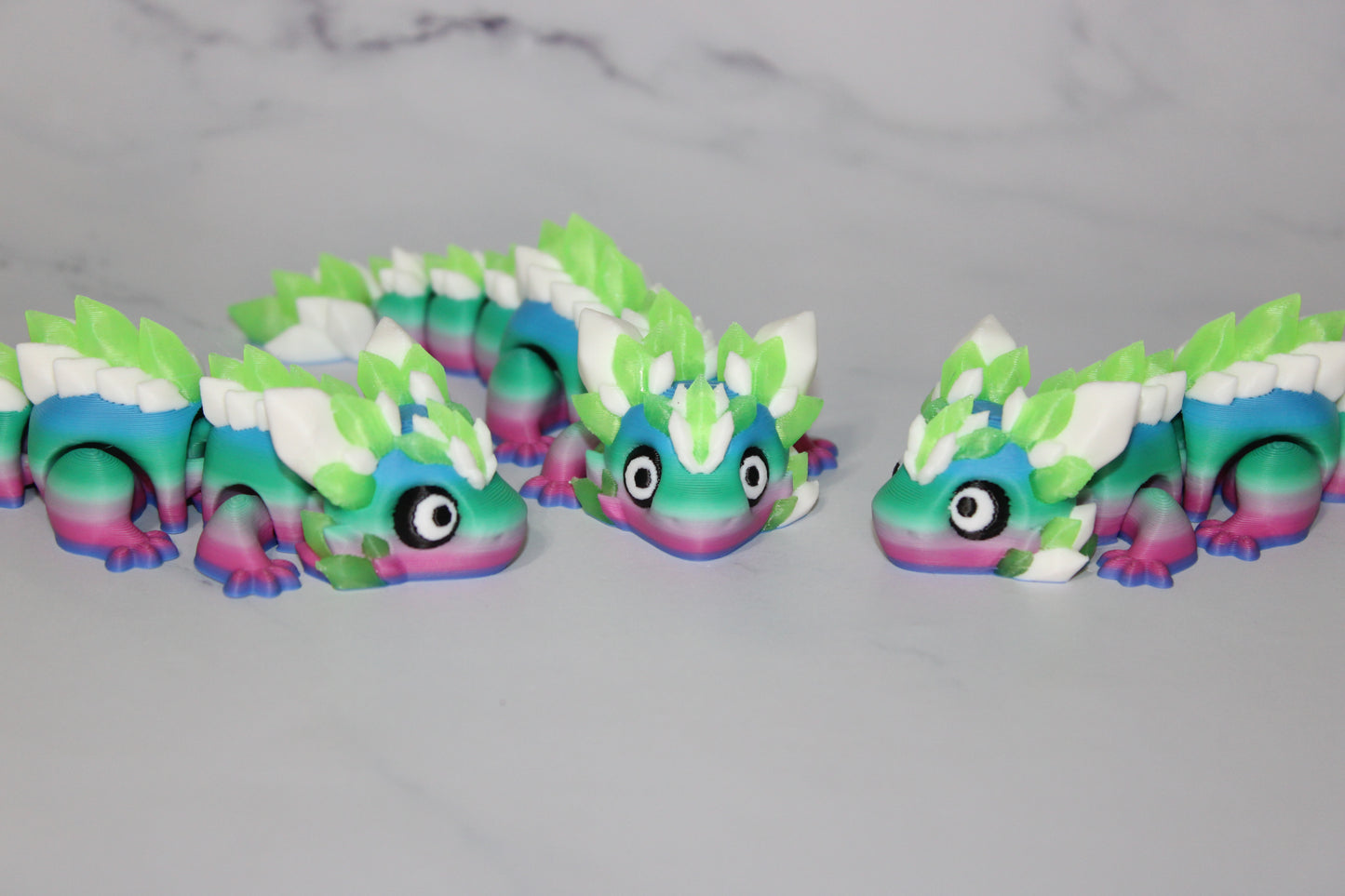 Spikey Baby Dragon Articulated 3d Printed Figurine