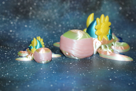 Libra Turtle-3.25 inches- Full Color 3D Printed Articulated Fidget Toy