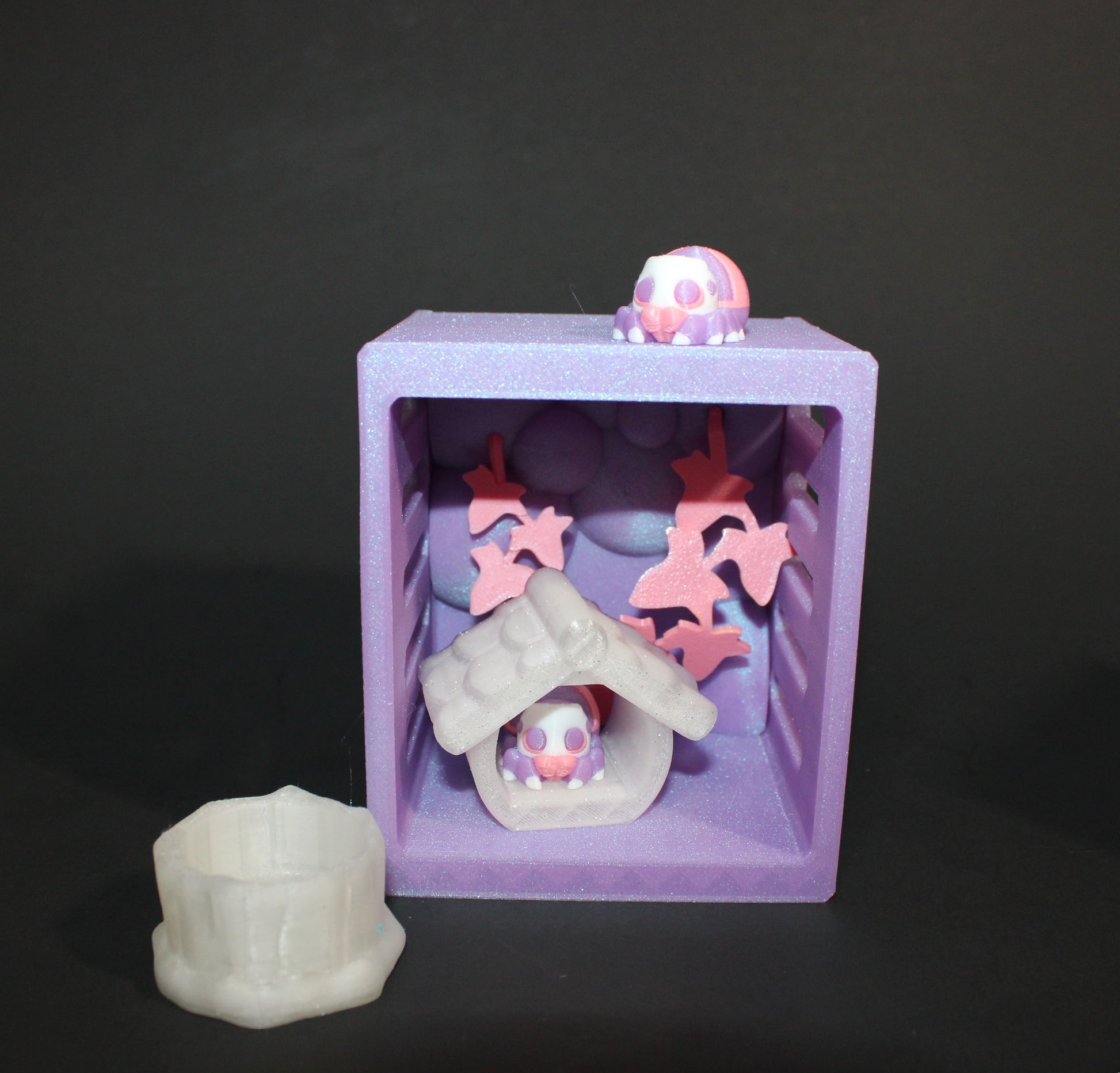 3D Printed Mini Jumping Spider Enclosure: Includes 2 mini spiders and 2 different style Enclosures - Wonderland 3D Printing 