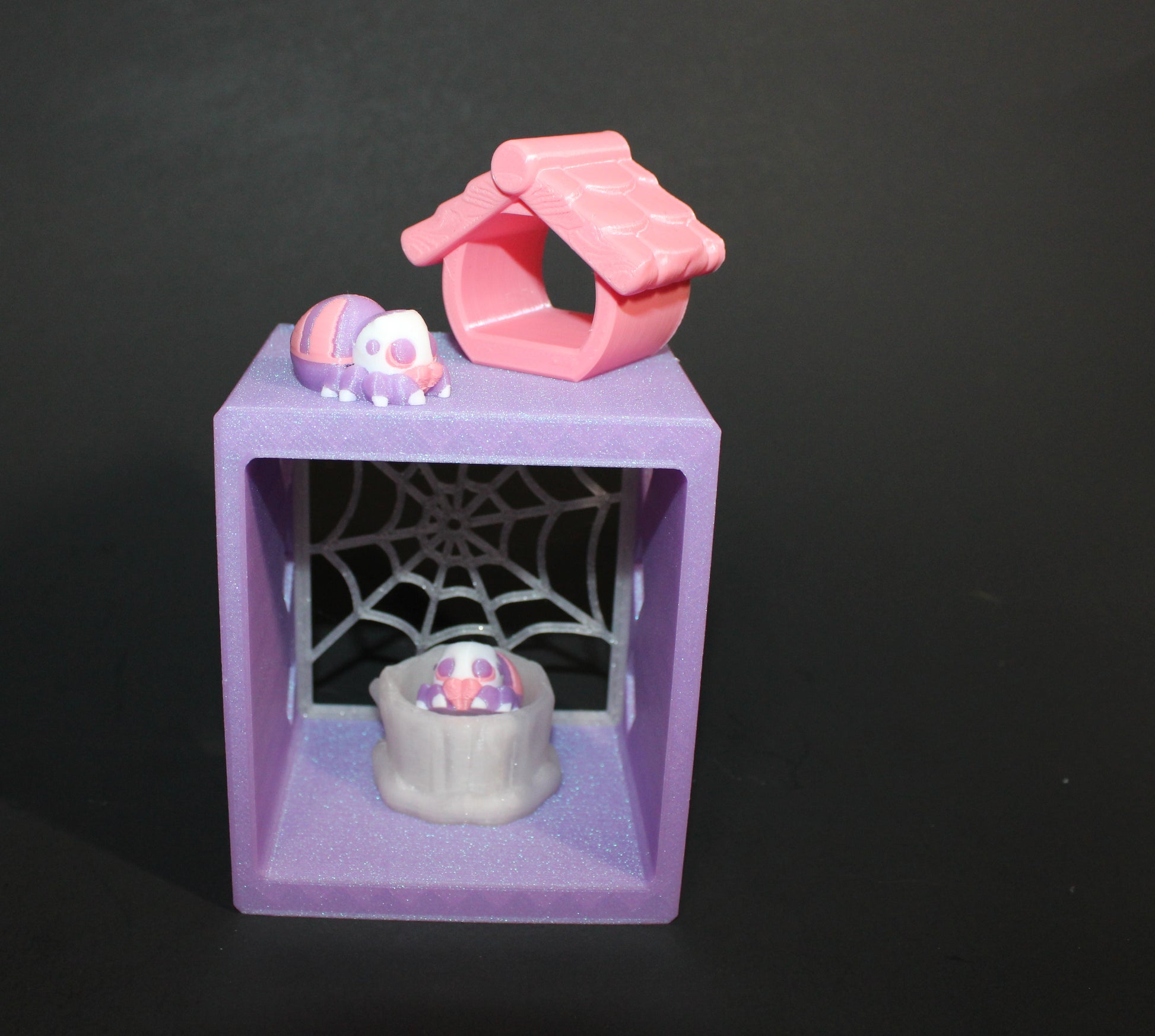 3D Printed Mini Jumping Spider Enclosure: Includes 2 mini spiders and 2 different style Enclosures - Wonderland 3D Printing 