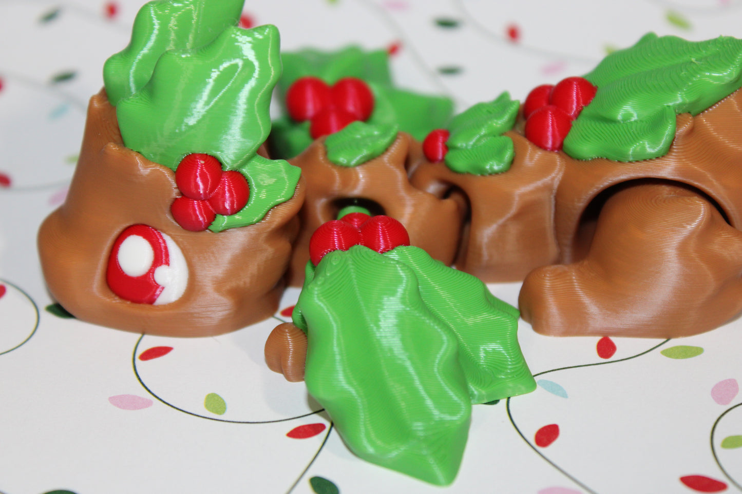 3D Printed Articulated Dragon Fidget Toy: Mistletoe Dragon 8.5" long