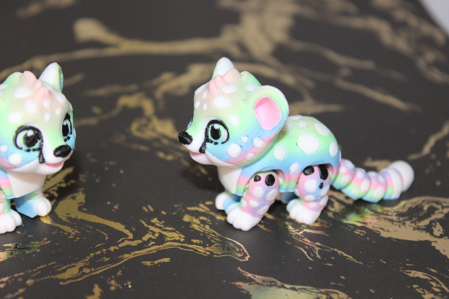 Baby Cheetah or Baby Snow Leopard 3D Printed Articulated Flexi Fidget Figurine - Wonderland 3D Printing 